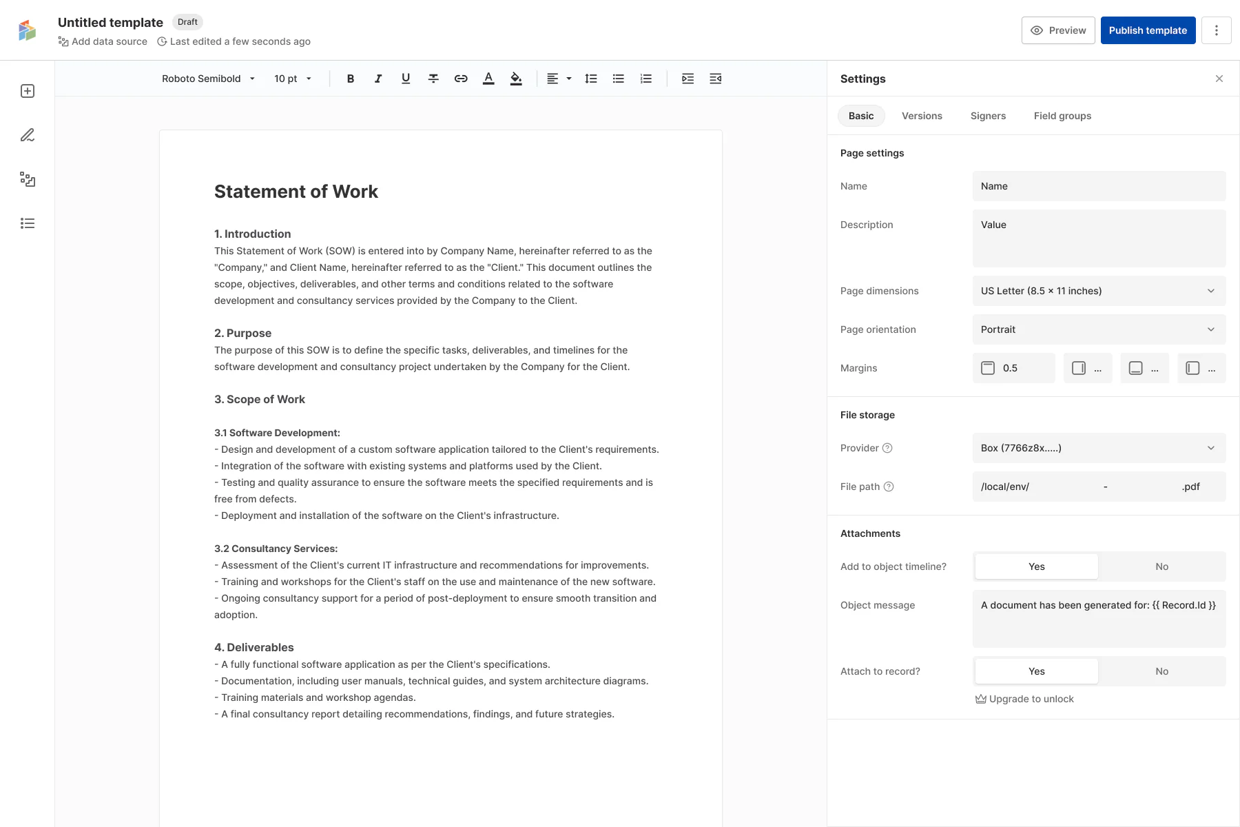 Generating a document from live HubSpot data