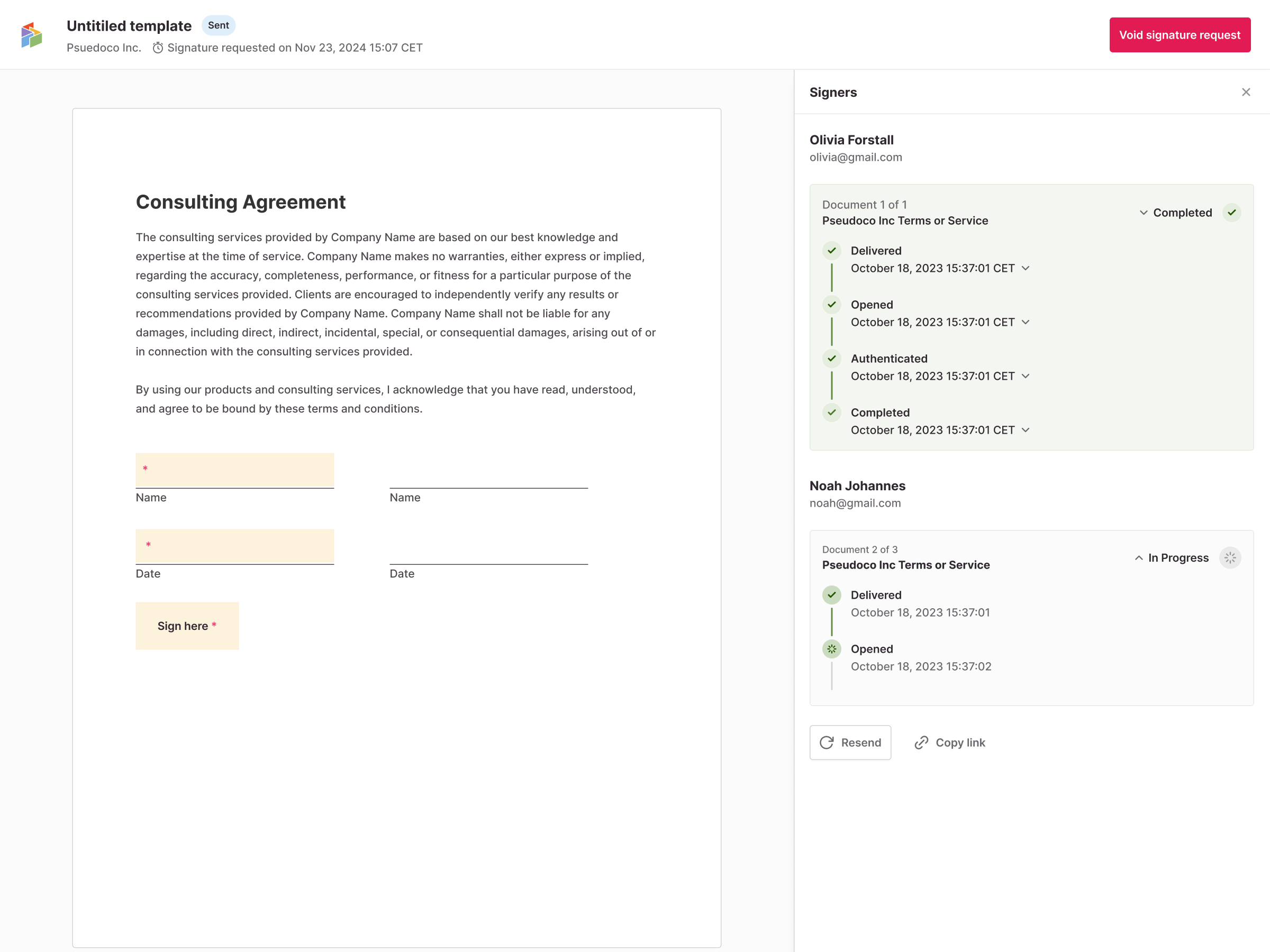 S-Docs signature workflow